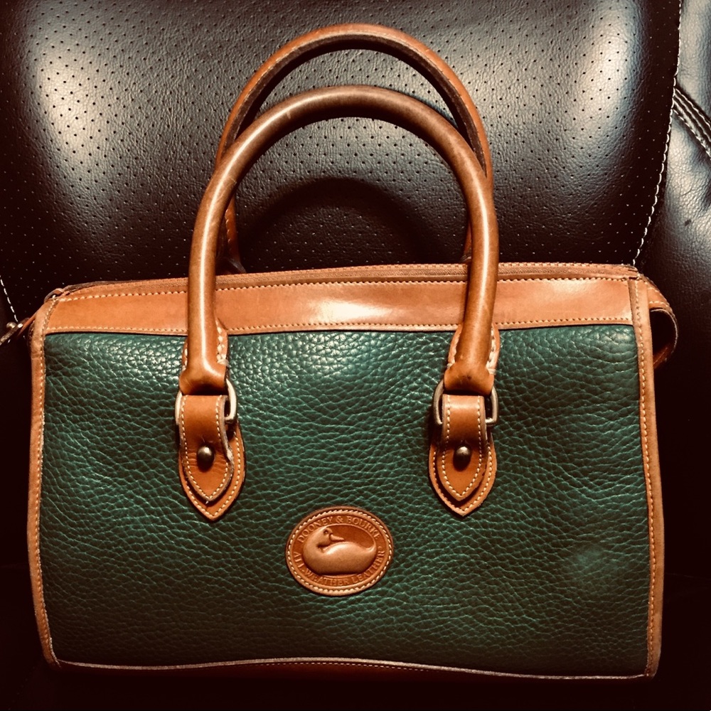 Vintage Dooney & Burke green satchel